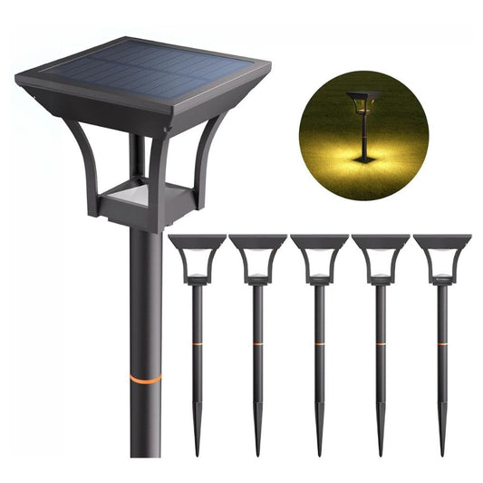 ROTTOGOON 6 Pack Solar Pathway Lights Outdoor, LED, IP65 Waterproof, 4 Lighting Modes, Garden Landscape Lighting, Black, 6 Count