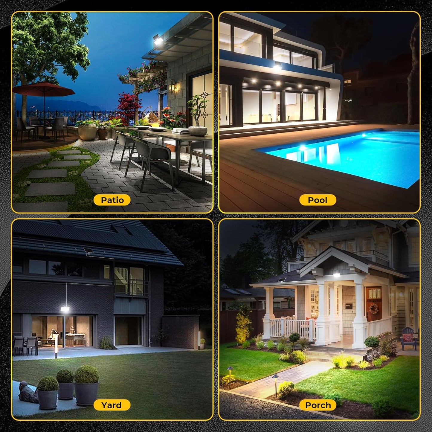 ROTTOGOON 2 Pack Solar Motion Sensor LED Wall Lights, Flood Security Light with Remote Control, 3 Lighting Modes IP65 Waterproof Outdoor, White