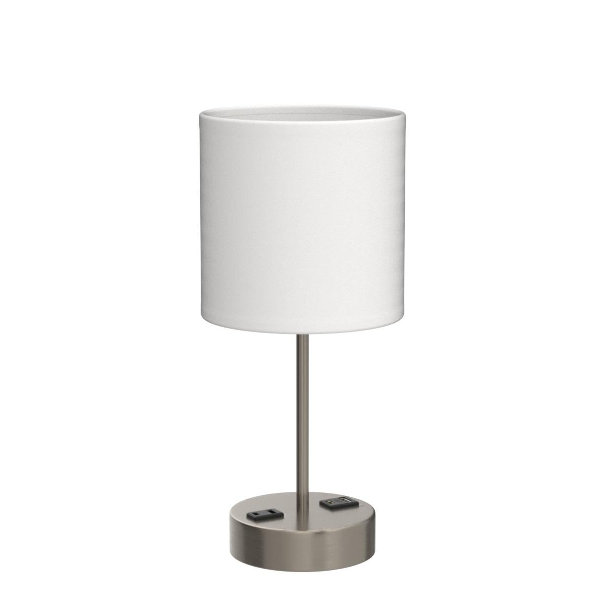 ROTTOGOON Touch Table Lamps Set of 2 with USB Port & Power Outlet, Dimmable Desk Lamp for Living Room Nursery Room, Bulbs Included, White