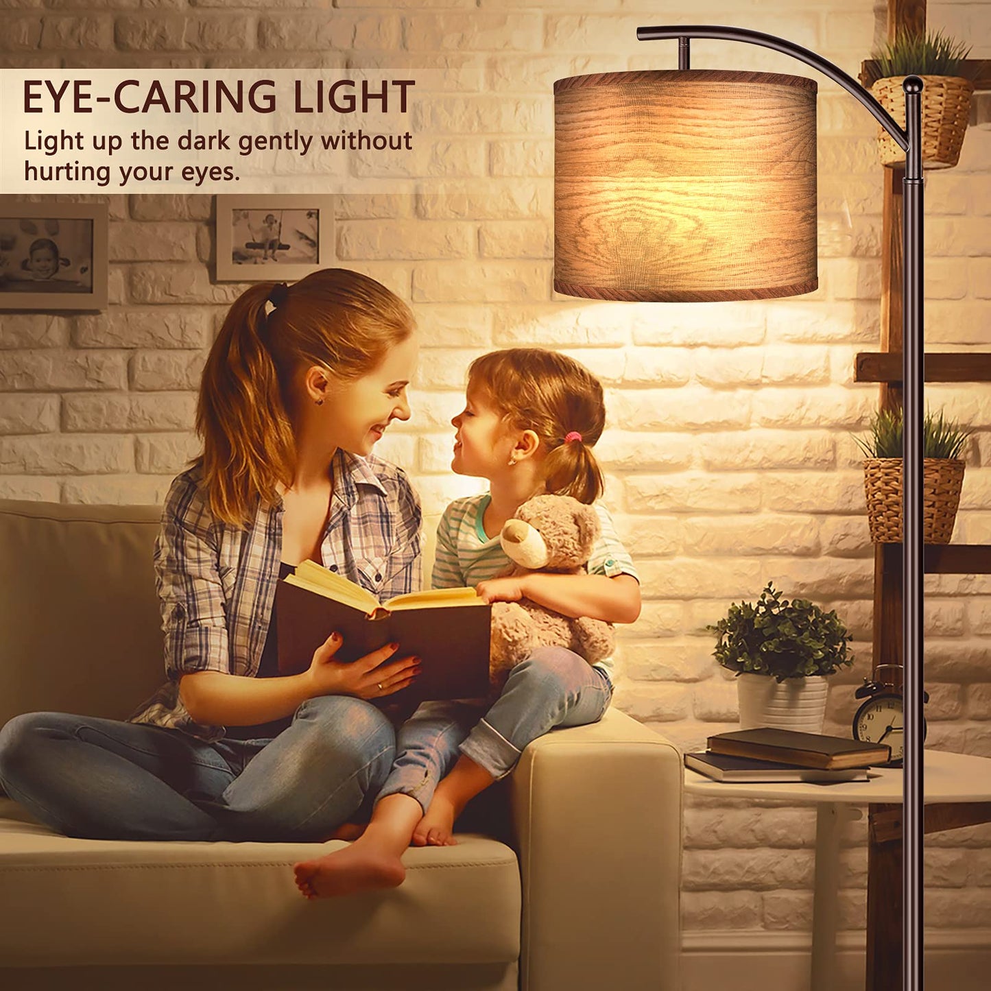 Floor Lamp for Living Room, LED Standing Lamp with 2 Lamp Shades Tall Industrial Floor Lamp Reading for Bedroom, Office (9W LED Bulb Included) - (Oil-Rubbed Bronze)