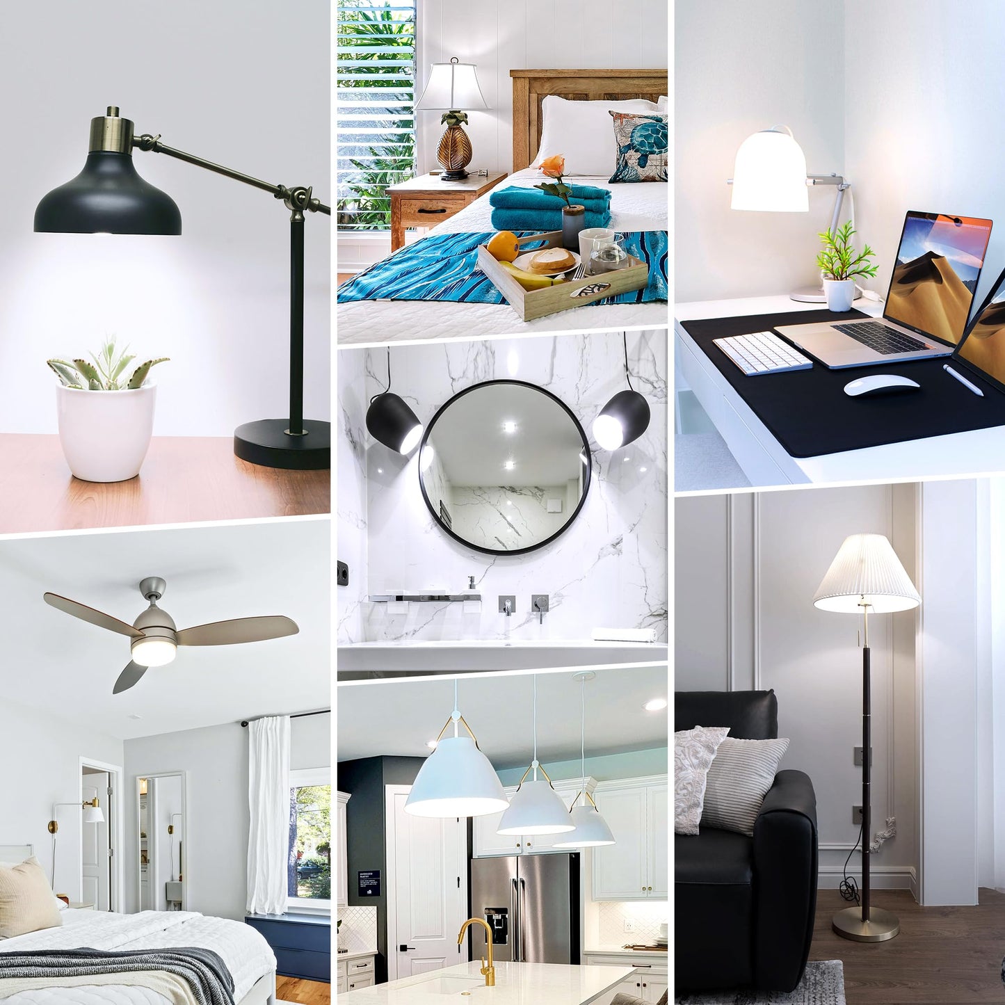 A19 LED Light Bulb, 100 Watt Equivalent LED Bulbs, 13W Daylight White 5000K, 1500LM, E26 Standard Base Non-Dimmable White LED Light Bulb, CRI 85+, 4-Pack