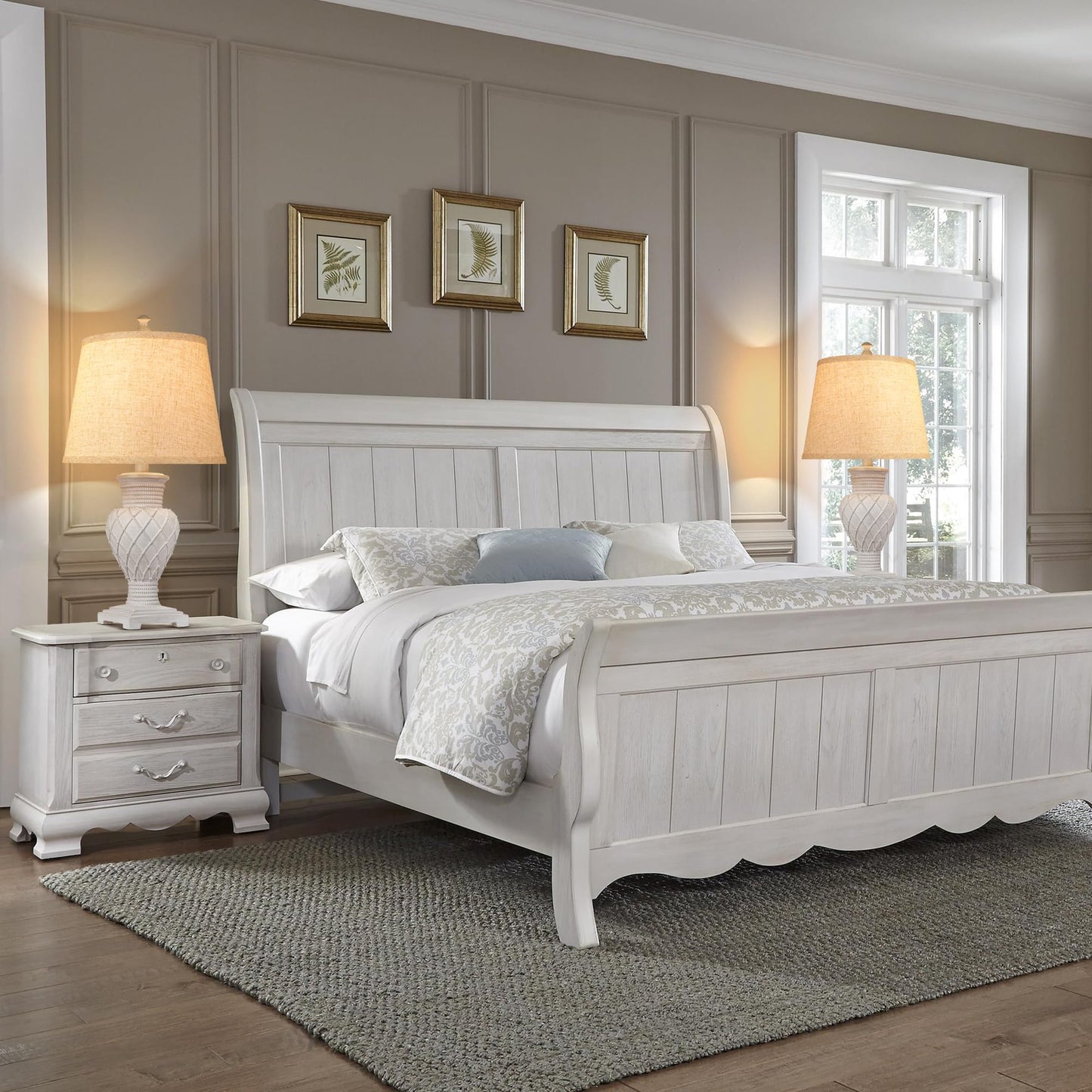 Tradition Table Lamp Set of 2, Farmhouse Boho Bedside Lamps with 3-Color Temperature LED Bulbs, Nightstand Vintage Lamp for Living Room Bedroom Home Office