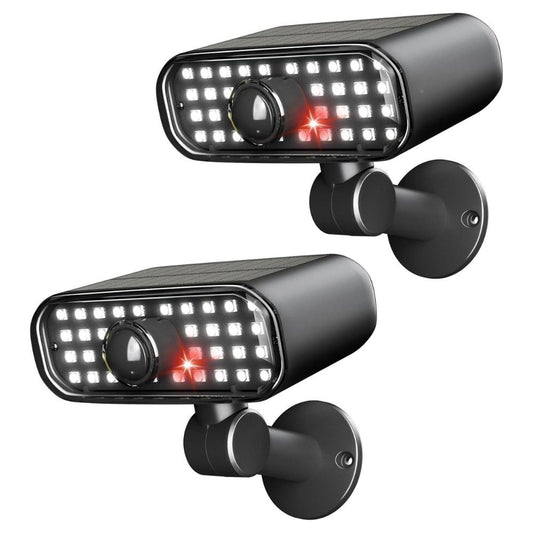 ROTTOGOON 2 Pack Solar Motion Sensor Flood Lights, Outdoor Wall Mount Security Light with 3 Modes, IP67 Waterproof, LED, Black