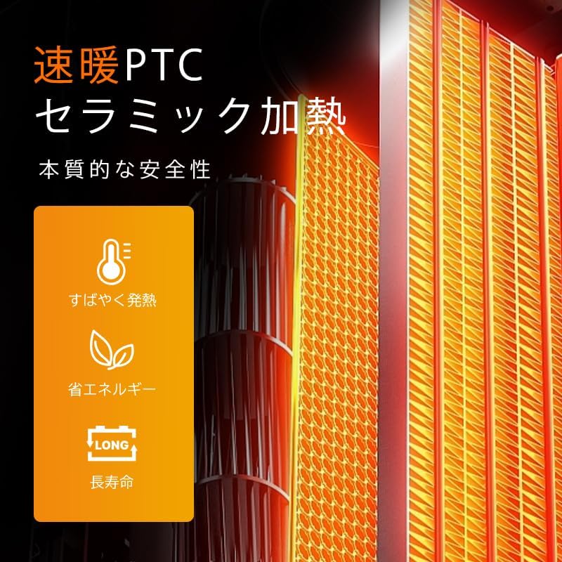 ROTTOGOON Heizlüfter Energiesparend, 1500W PTC Keramik Heizlüfter Leise