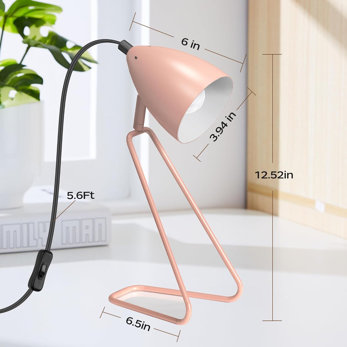 ROTTOGOON Table Lamp Set of 2, 350°Rotatable Small Desk Lamp, Modern Green Reading Bedside Lamps, Suitable for Study, Bedroom, Office, Dorm, Children's Room, 2 Bulbs Included