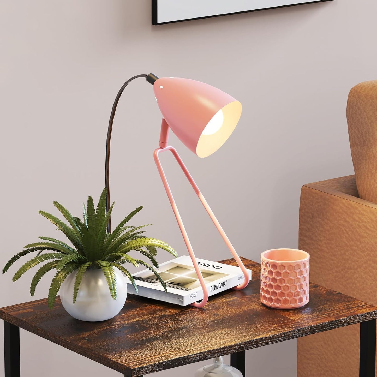 ROTTOGOON Table Lamp Set of 2, 350°Rotatable Small Desk Lamp, Modern Green Reading Bedside Lamps, Suitable for Study, Bedroom, Office, Dorm, Children's Room, 2 Bulbs Included