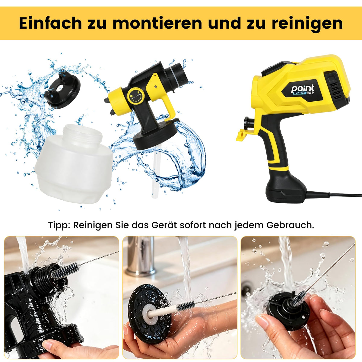 ROTTOGOON Farbsprühsystem 650W mit LED-Leuchte für Wandfarben