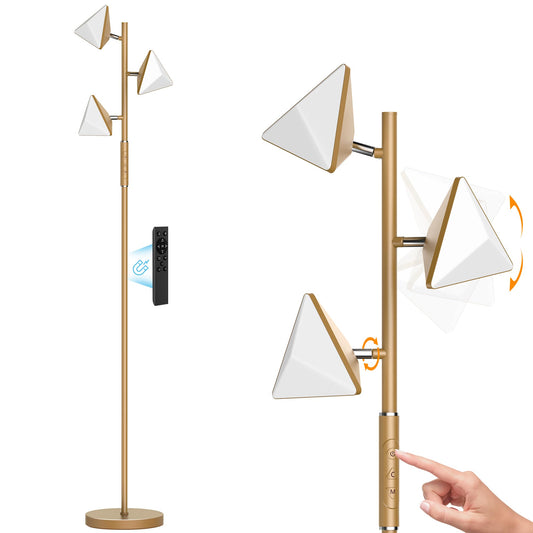 ROTTOGOON LED Tree Floor Lamp, 36W Dimmable Standing Light Touch Control, 2700K-6500K 4CCT Switchable for Study Living Room Bedroom Office