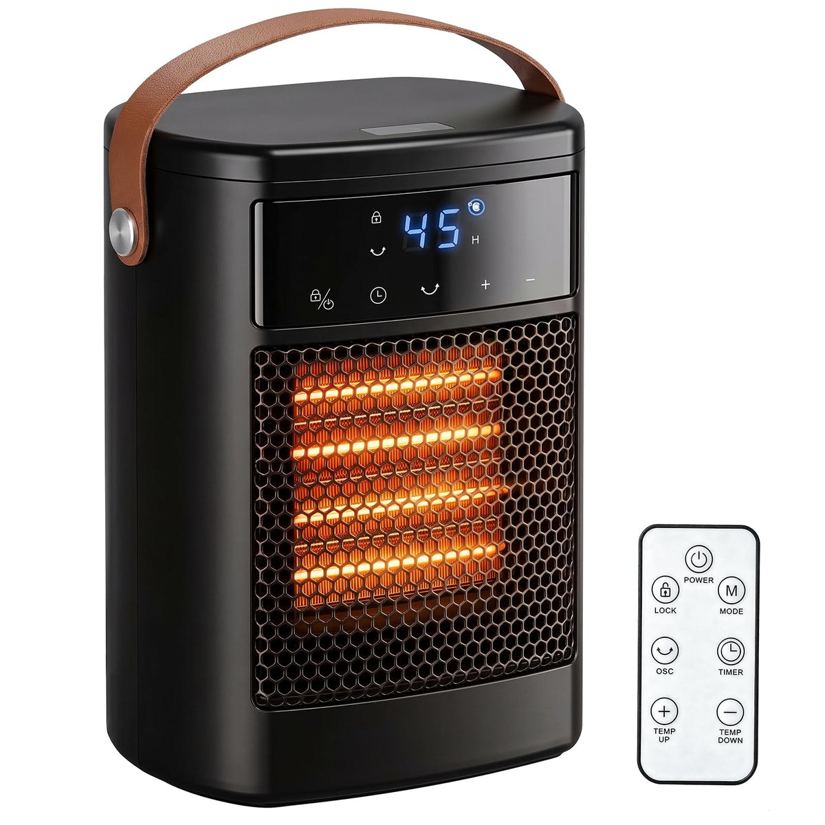 ROTTOGOON Electric Heater, 1500W Portable Fan Heater for Space Room Home