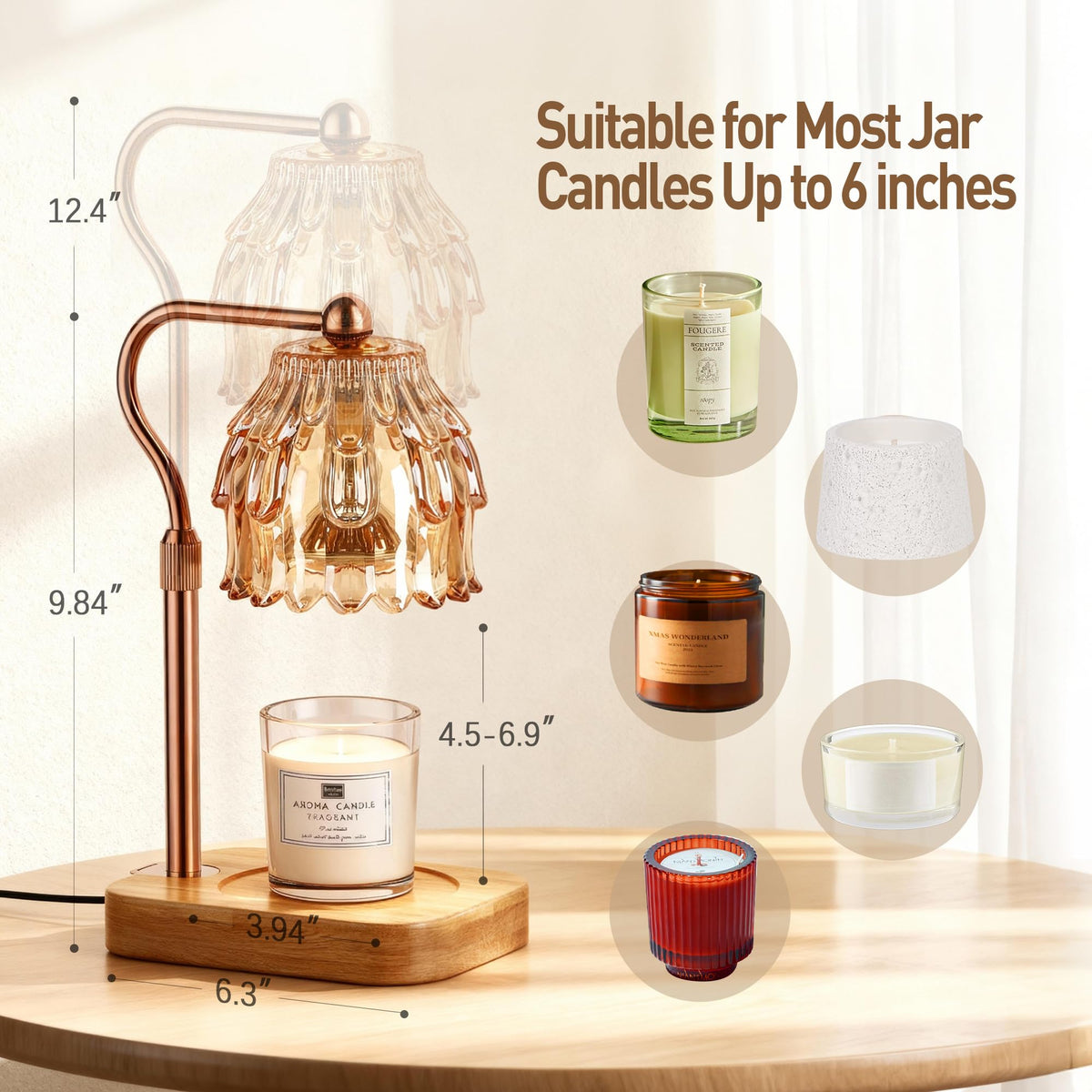 ROTTOGOON Candle Warmer Lamp Wax Melt Timer Dimmer for Housewarming Gift