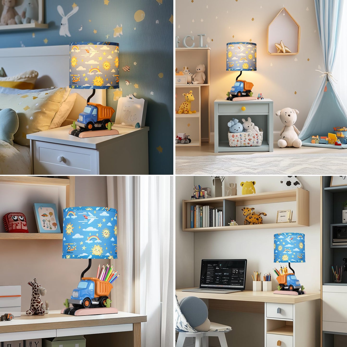 ROTTOGOON Car Bedside Table Lamp for Boy Girl Bedroom Toddler Playing Room, Nightstand Study Room, Classroom Decor,1 LED Bulb Included, 1 Pack