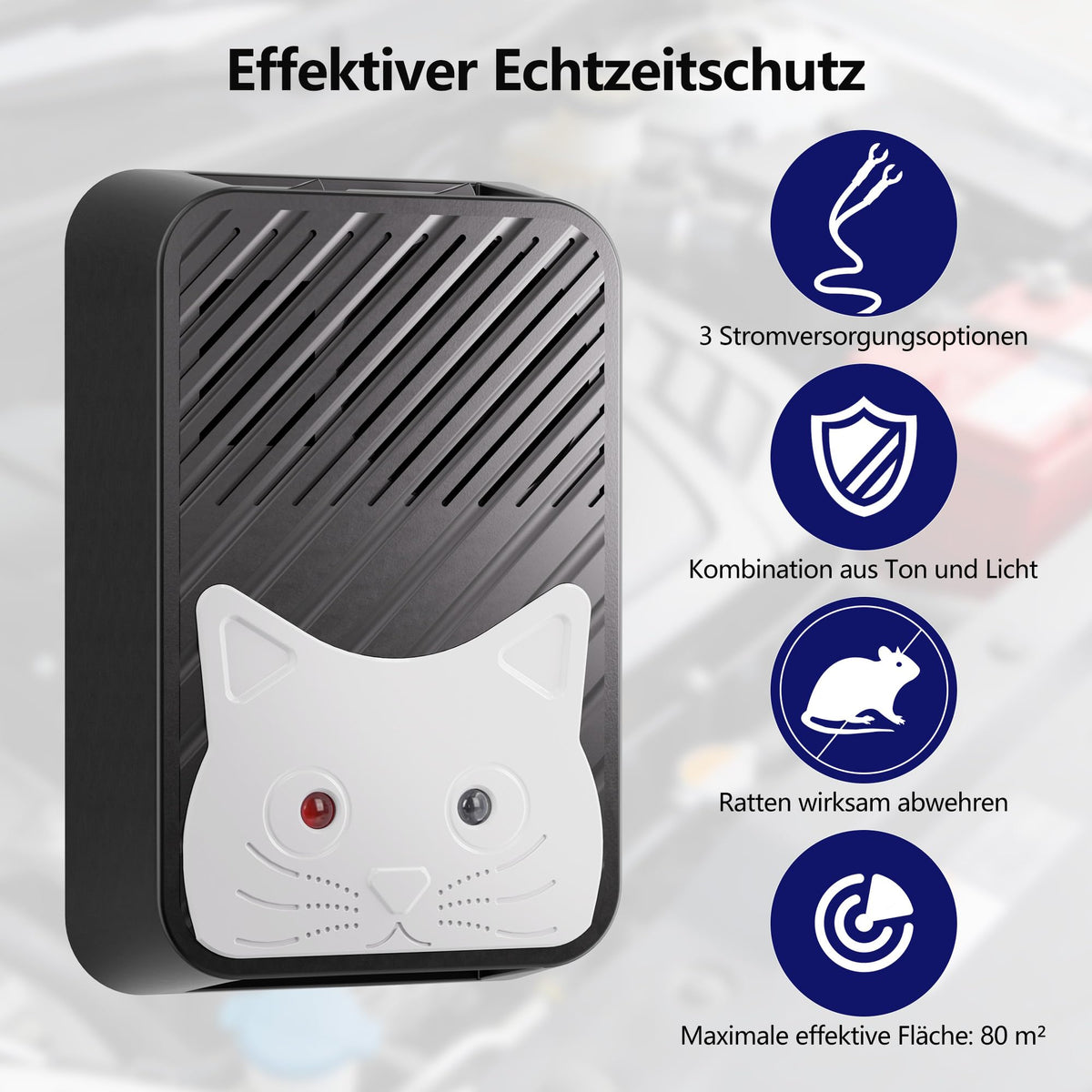 ROTTOGOON Marderschreck Auto, Mobile Marderabwehr mit Ultraschall