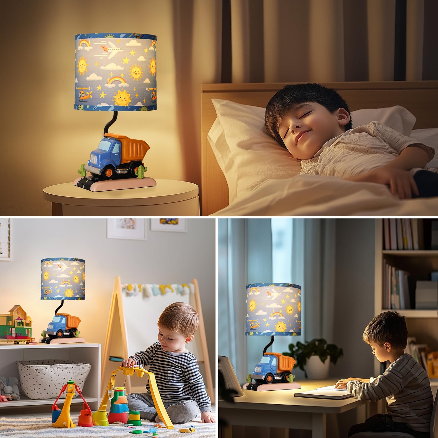 ROTTOGOON Car Bedside Table Lamp for Boy Girl Bedroom Toddler Playing Room, Nightstand Study Room, Classroom Decor,1 LED Bulb Included, 1 Pack