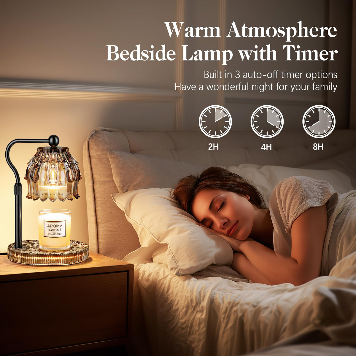 Flower Candle Warmer Lamp for Jar Candles, Birthday Gifts for Women, Grey