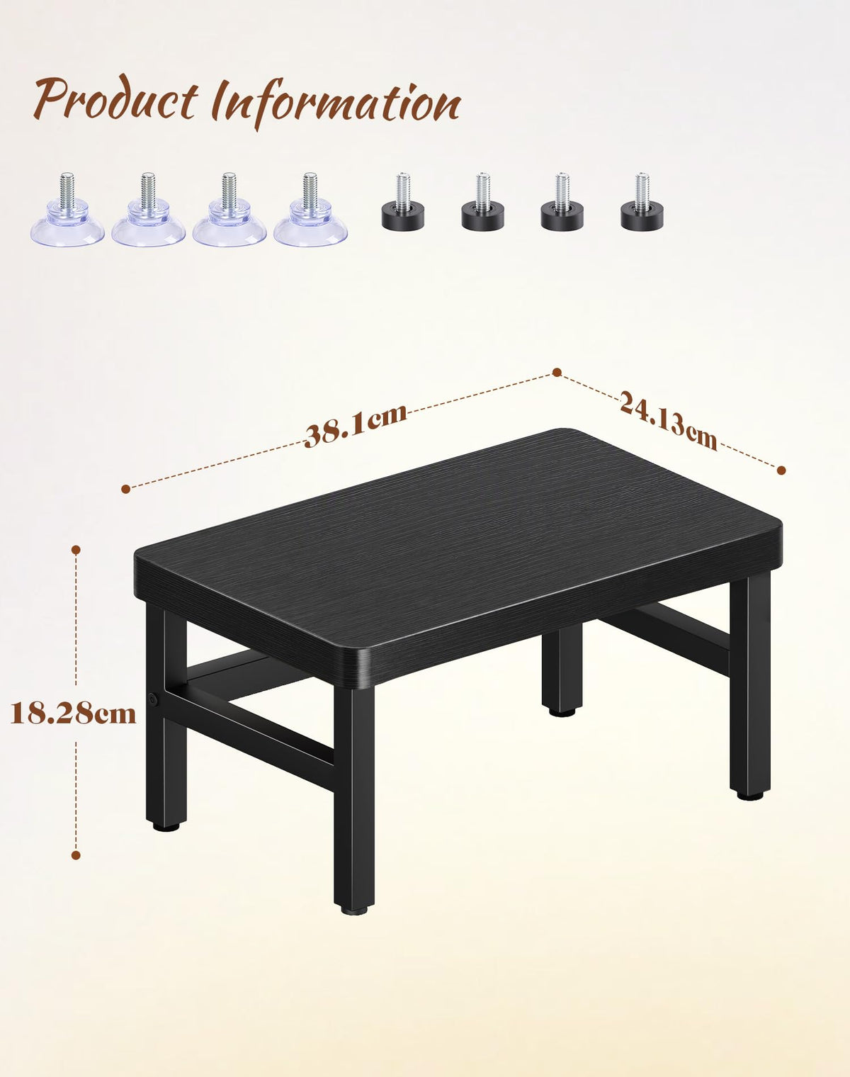 ROTTOGOON Small Step Stool for Children Adult, up 200kg, Wooden Metal Steps
