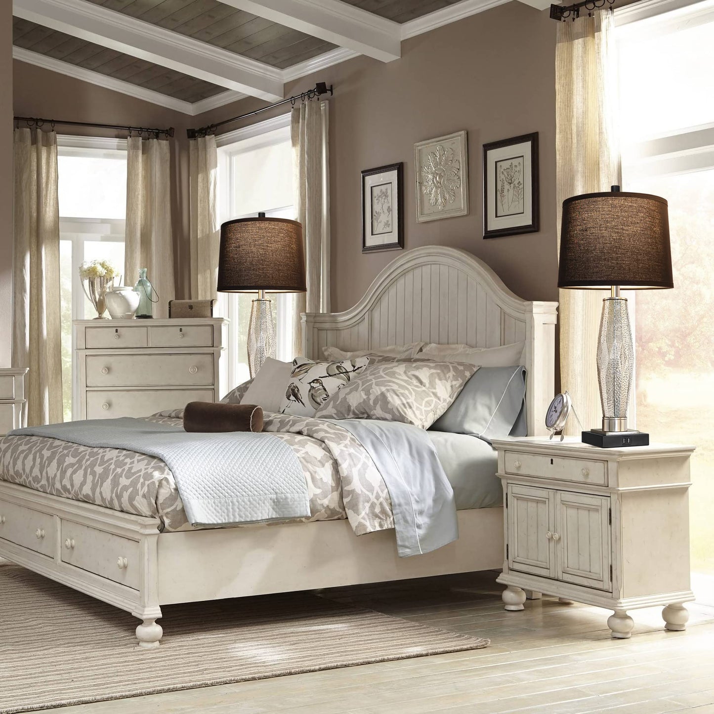 ROTTOGOON Table Lamps Set of 2 with USB Charging Ports & Rotary Switches, Modern Glass Beside Lamps for Living Room Nightstand Home Decor, Black