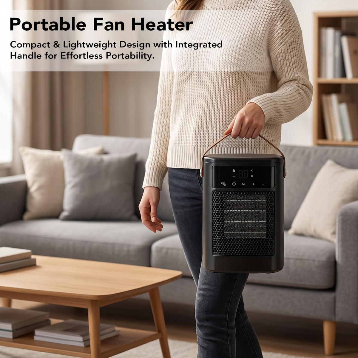 ROTTOGOON Electric Heater, 1500W Portable Fan Heater for Space Room Home