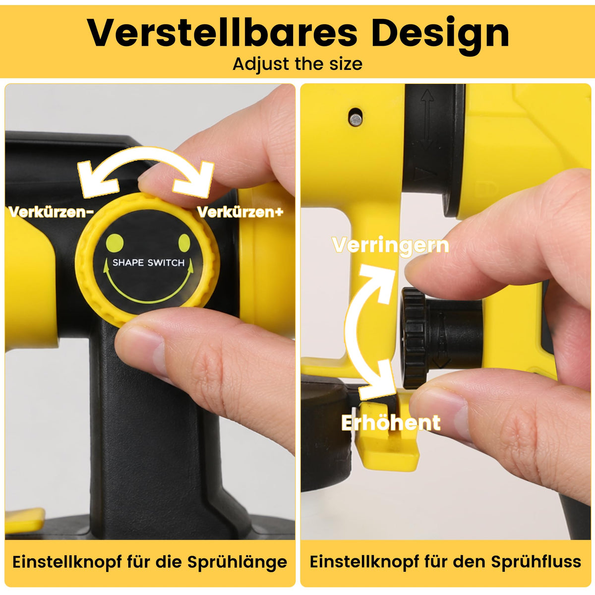 ROTTOGOON Farbsprühsystem 650W mit LED-Leuchte für Wandfarben
