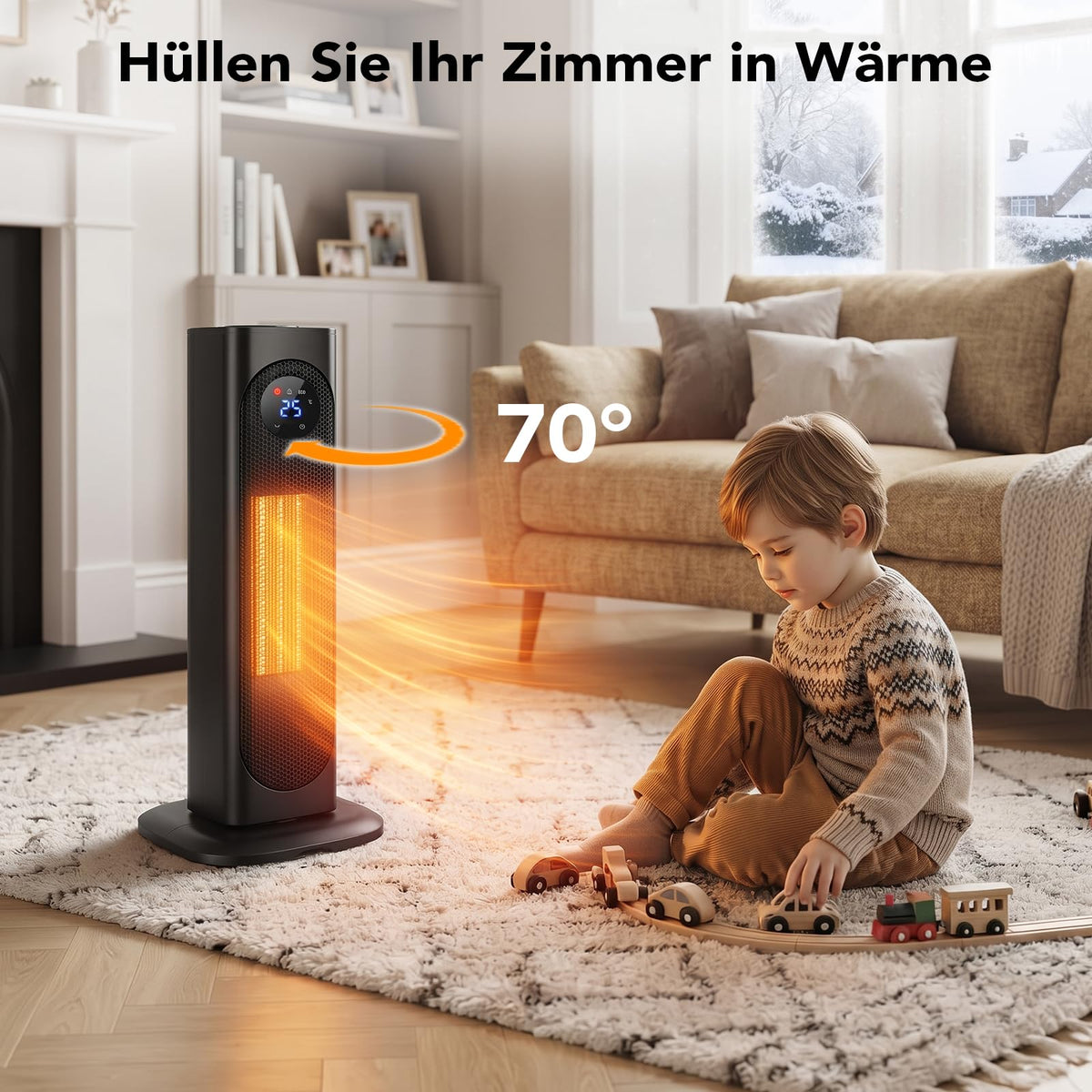 ROTTOGOON Heizlüfter Energiesparend, Leiser 2000W PTC Keramik Heizlüfter